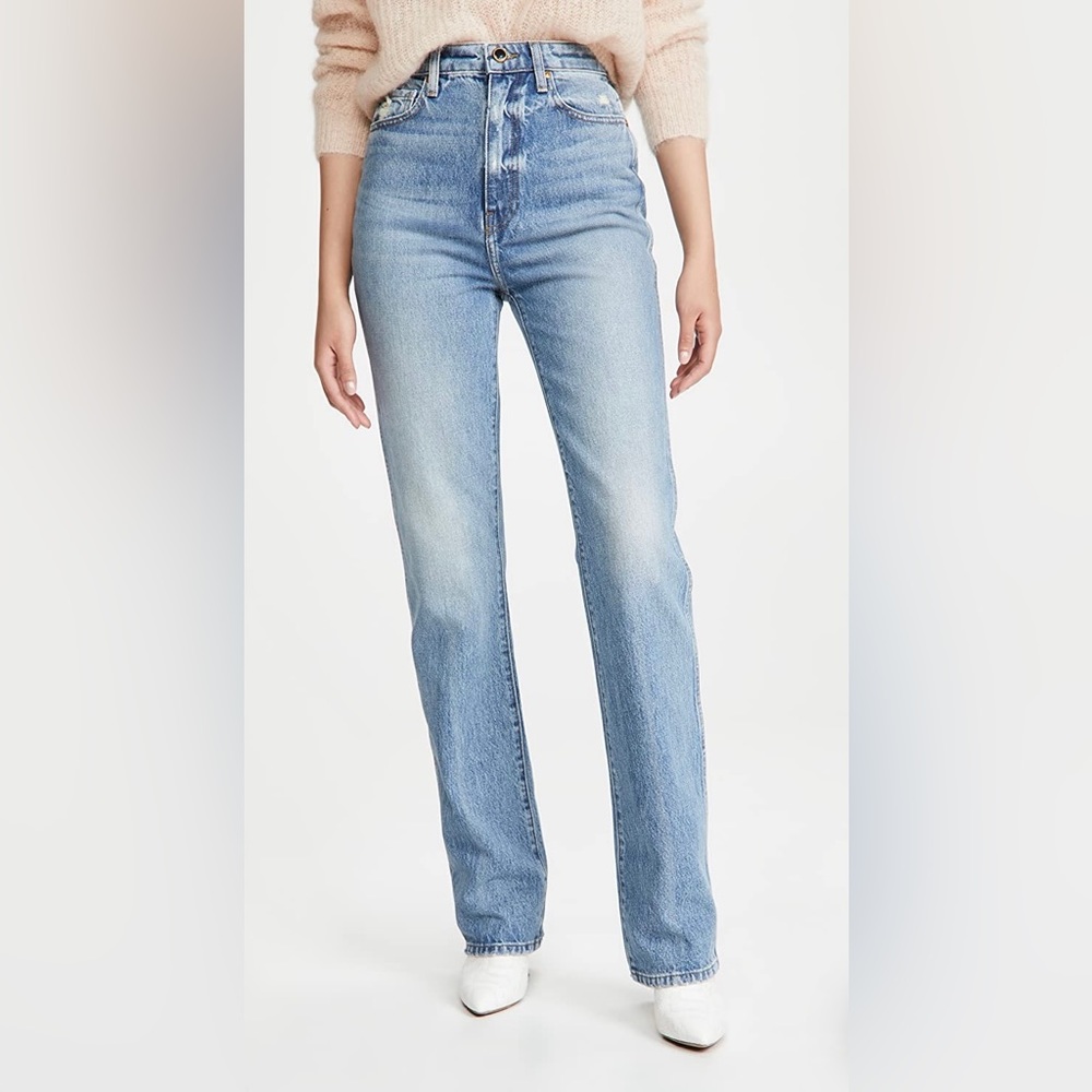 NWOT Khaite Daria High Waist Slim Straight Leg Jeans